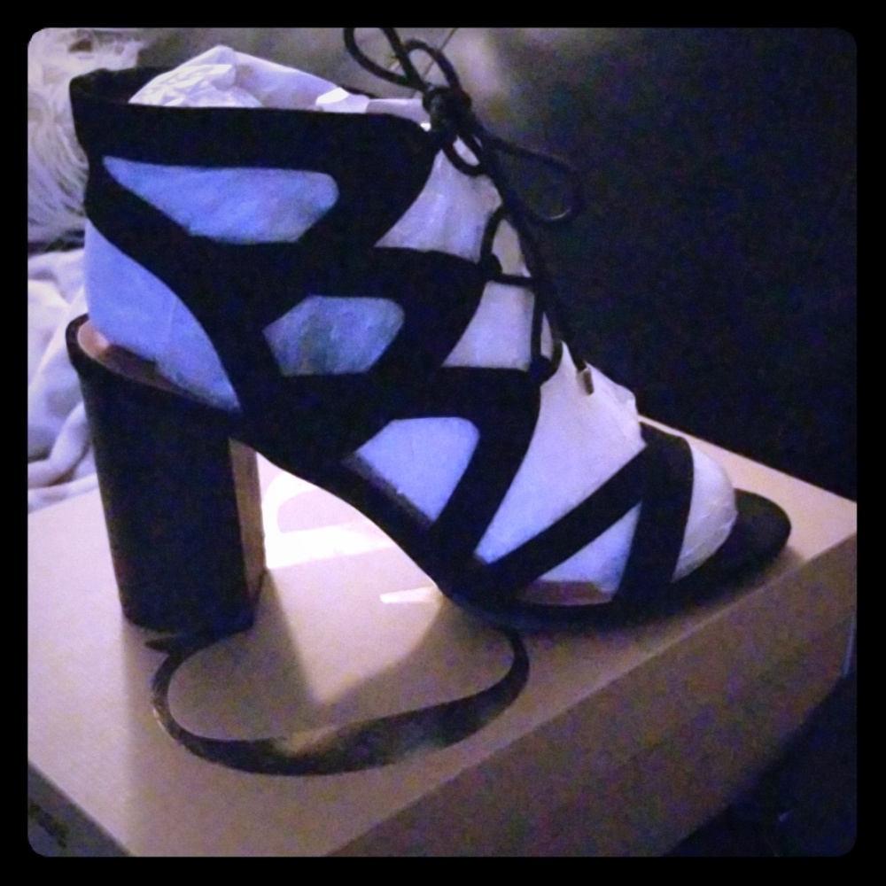 Strappy lace up heel